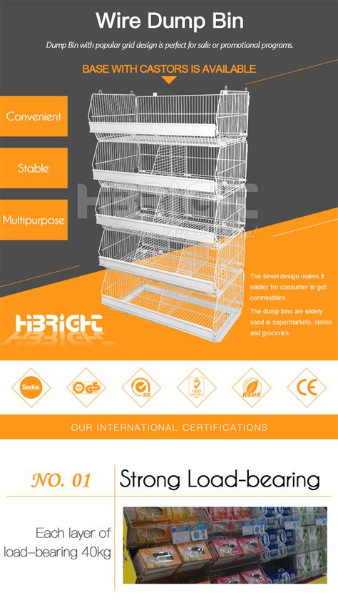 5 Basket Stackable Movable Wire Dump Bins Buy 5 Basket Stackable