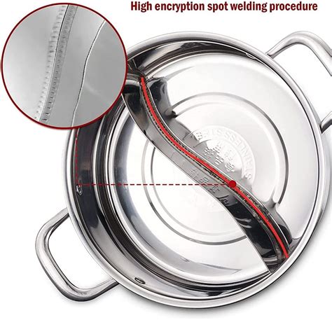Panghuhu Inch Hot Pot With Divider Lid Stainless Steel Shabu Shabu For Induction Cooktop Gas