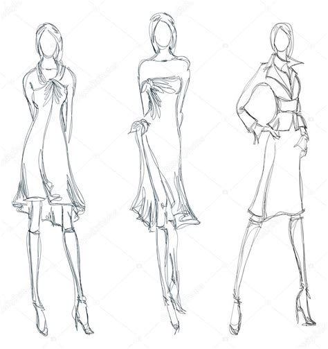 Fashion Model Outline Coloring Pages