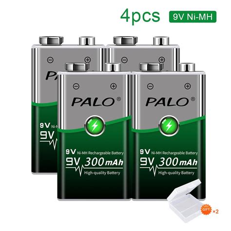 Купить PALO 4 шт. 9 В 300 мАч аккумуляторная батарея для беспроводного ...