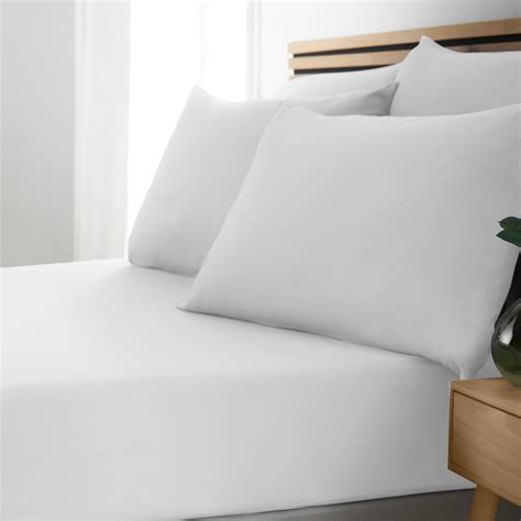 White Catherine Lansfield So Soft Easy Iron Bed Linen Fitted Sheet Terrys