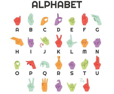 Asl Alphabet Character Set Vector Art & Graphics | freevector.com