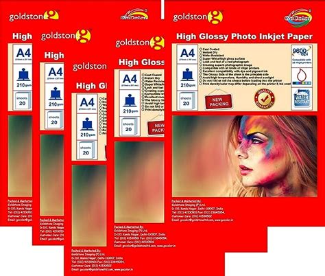 Gocolor Inkjet High Glossy Photo Paper 210 Gsm Paper A4 X 100 Sheets