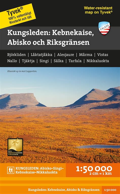 Kungsleden Kebnekaise Abisko Riksgr Nsen Mountain Map Detailed