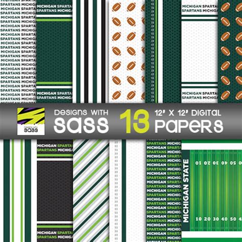 Digital Paper, Michigan College Football Pattern, Michigan College ...