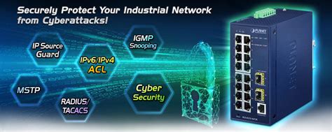 Industrial Managed Switch Planet IGS 4215 16T2S 16 RJ45 GbE 2 SFP