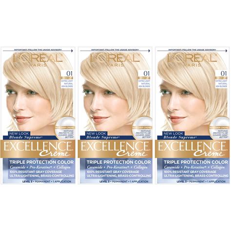 Buy L Oréal Paris Excellence Créme Permanent Hair Color 01 Extra Light Ash Blonde 3 Count
