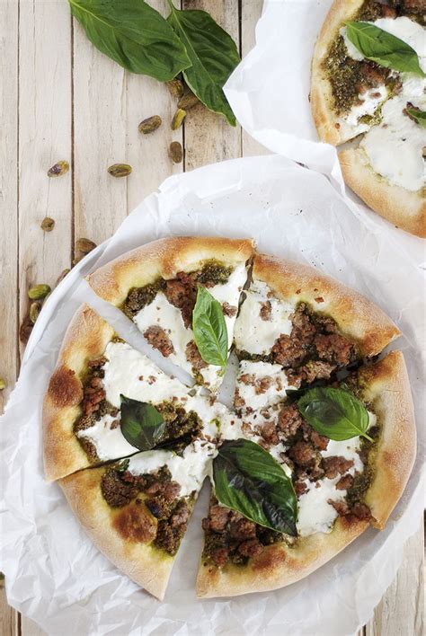 Pistachio Pesto Pizza With Sausage And Burrata The Charming Detroiter Recipe Pistachio