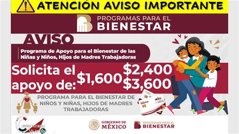 APOYO de 1600 2400 o 3600 Programa para el Bienestar de Niños y