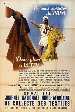 Wwii Vichy Poster Eric Journ E Nationale Nord Africaine De Collecte