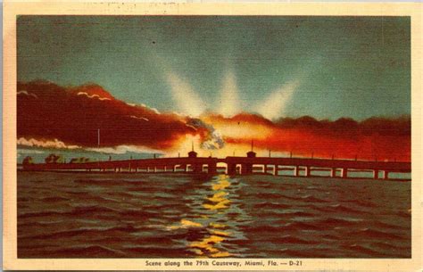 Florida Scene Along The 79th Causeway Dexter Press United States