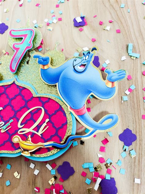 Aladdin Cake Topper Aladdin Birthday Decor Princess Etsy