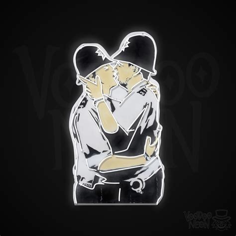 Banksy Kissing Coppers Neon Sign - Free Shipping - Voodoo Neon