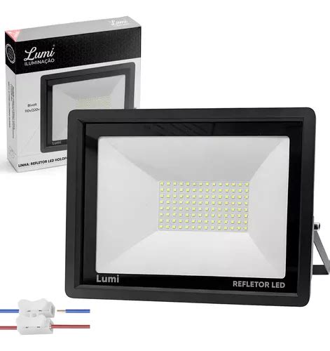 Kit Refletor Led Holofote W Branco Frio Resistente Gua Ip