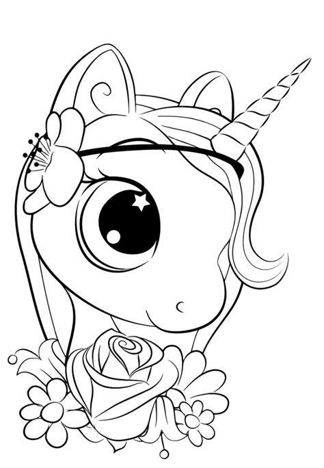 Cute Unicorn Coloring Pages