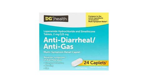 DG Health Multi Symptom Anti Diarrheal Gas Relief Caplets 24 Ct