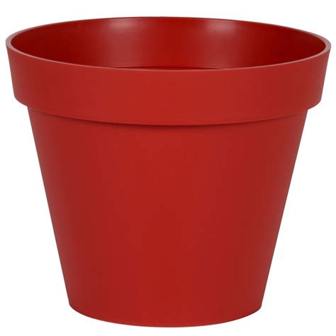 POT ROND TOSCANE 48X40CM 43L ROUGE RUBIS EDA PLASTIQUE