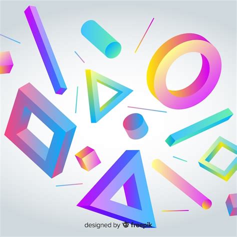 Premium Vector 3d Geometric Shapes Background