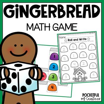 Gingerbread Roll And Count Numbers By Pocketful Of Centers Tpt