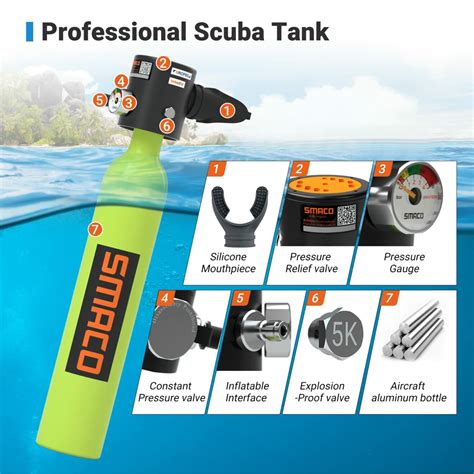 SMACO S300 0 5L Plus Scuba Diving Air Tank