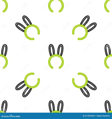 Máscara De Linha Com ícones Longos De Orelhas De Coelho Isolado Padrão