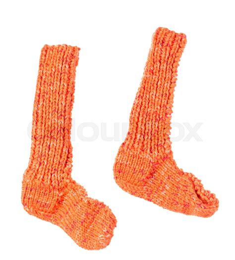 Orange Socks Isolated Stock Image Colourbox