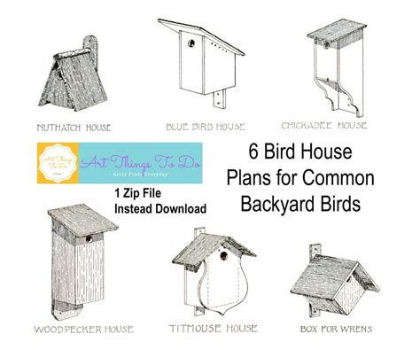 Instant Download Bird House Plans for 6 Common Backyard Birds DYI ...