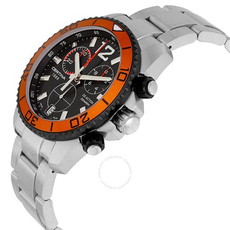 Certina Ds Action Quartz Chronograph Black Dial Stainless Steel Men S