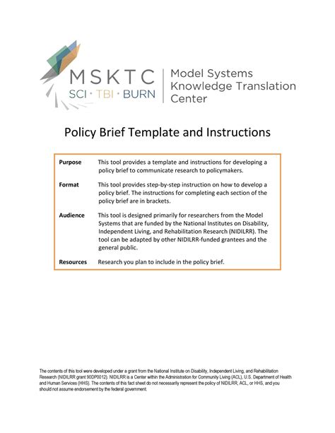 Health Policy Brief Template Word Free Printable Templates