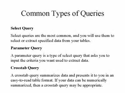 Common Types of Queries