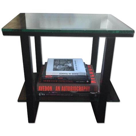 Modern Metal & Glass Side Table - AptDeco