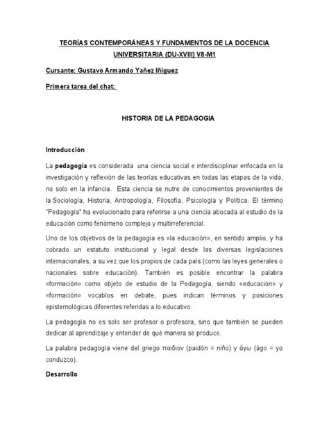 Historia de La Pedagogia | PDF | Pedagogía | Cognición 