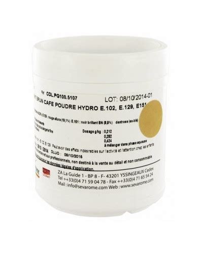 Colorant brun café Sévarome pot 100gr