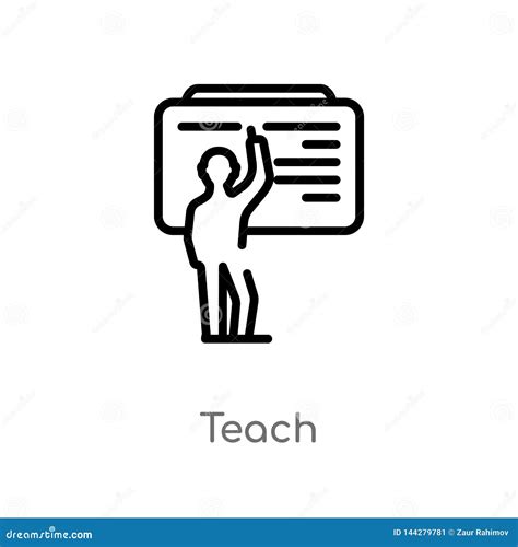 Outline Teach Vector Icon Isolated Black Simple Line Element