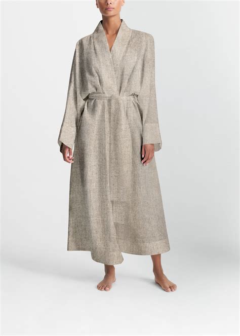 Athens Robe Oat Wool Cashmere Flannel