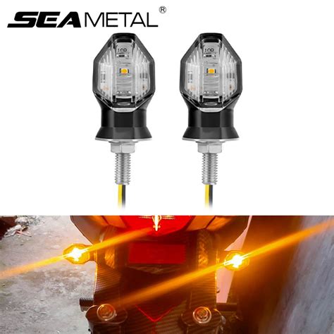 Seametal Pcs Mini Luz De Sinaliza O Universal V Led Blinker Mbar