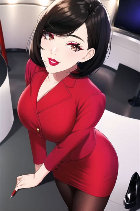 Short Black Hair Brown Eyes Busty Nude Lipstick By Varm209 On Deviantart