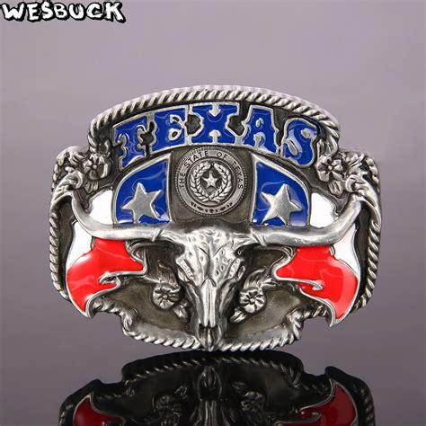 WesBuck Brand Texas Belt Buckle Cowboy Cowgirl Meltal Slider Cool Belt ...