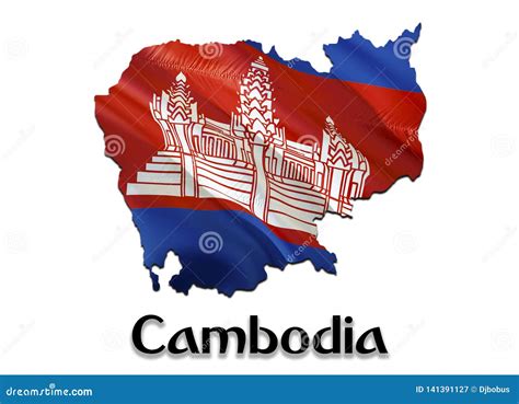 Cambodia Phnom Penh Capital City Pinned On Political Map Royalty