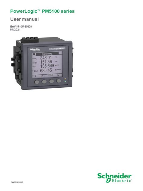 User Manual Powerlogic Pm5100 Series Pdf Electrical Wiring Scada