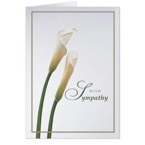 Calla Lily Sympathy Card Zazzle