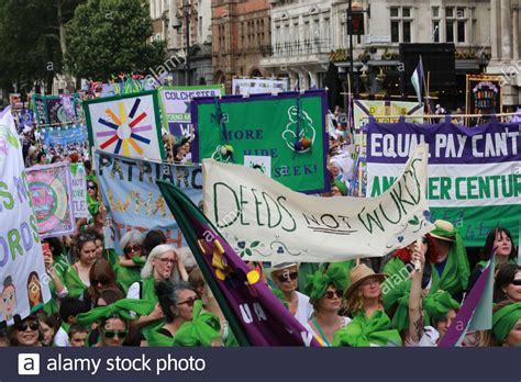 Banners Held Aloft By Women At Westminster Who Attended The