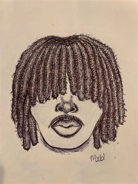 Portrait Drawing With Dreadlocks