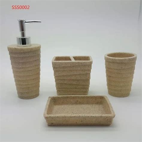 Manual Ss Silverware Cream Polyresin Soap Dispenser Set Of At Rs