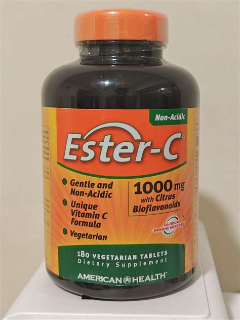 Ester C Non Acidic Vitamin C 1000mg w/ citrus bioflavonoids 180 tablet ...