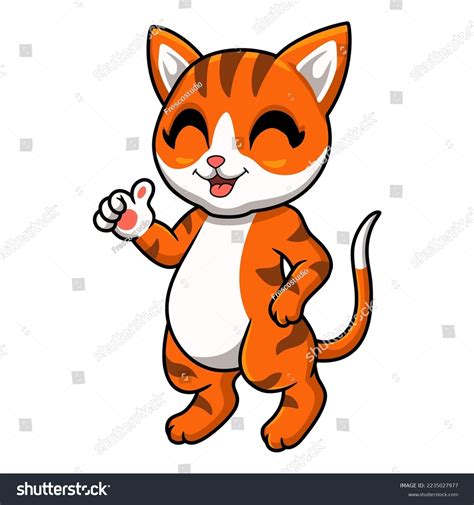 Cute Orange Tabby Cat Cartoon Giving Stock Vector (Royalty Free ...