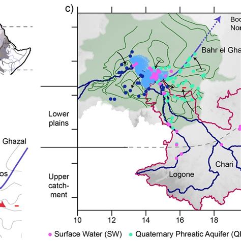 Lake Chad Basin location. (a) Extent of Lake Chad basin (2.5 million km ...