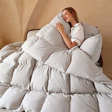 Leycay Queen Size Heavyweight Goose Feathers Down Duvet For Winter