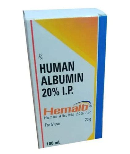 Human Albumin Ip Injection 20%/100 Ml For Iv Use Diamond Carat Weight: 0.30 Carat at Best Price ...