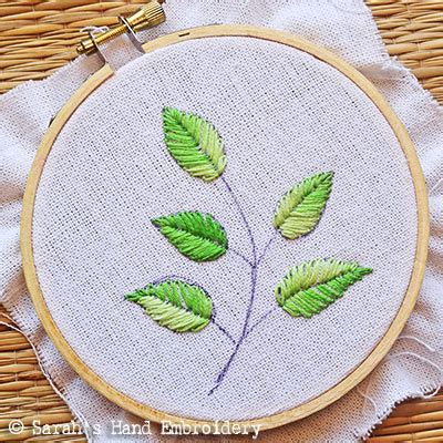 Stitch Leaf Lazy Daisy Sarah S Hand Embroidery Tutorials